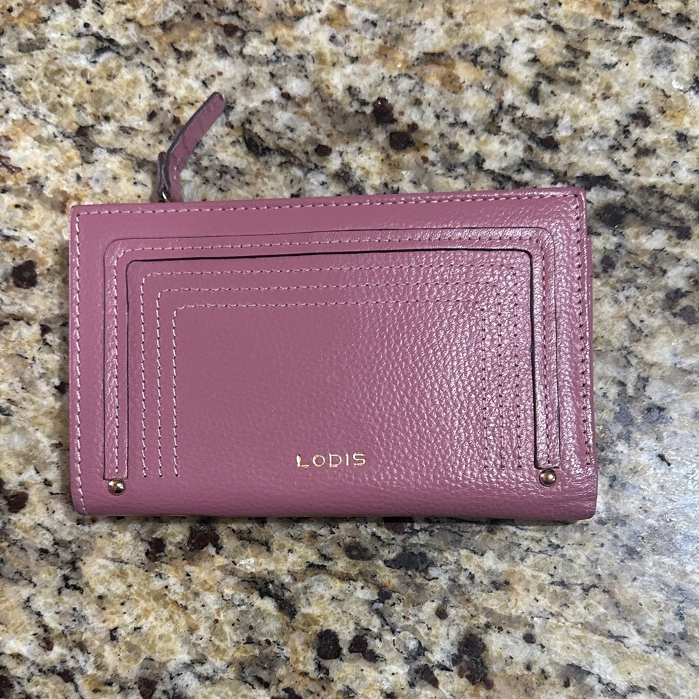 Lodis Mauve Leather Card Holder